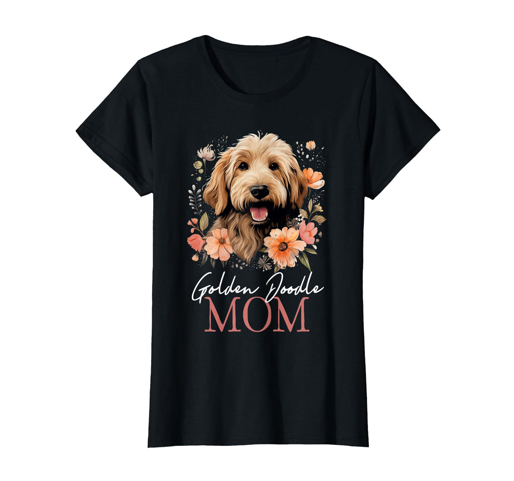 Goldendoodle Mom Flowers Floral T-Shirt - Novelty Apparel for Adults - T-Shirt, Sweatshirt, Hoodie