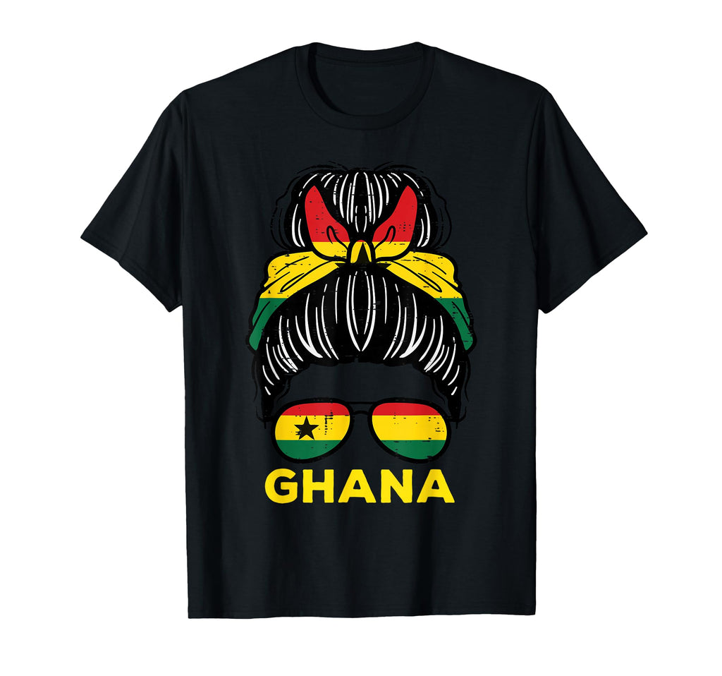 Ghana Flag Ghanaian Hairbun Football T-Shirt - Unique Graphic Unisex - T-Shirt, Sweatshirt, Hoodie