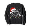 Merry Lights Santa Hat Family Sweatshirt - Unique Graphic Men Women - T-Shirt, Sweatshirt, Hoodie