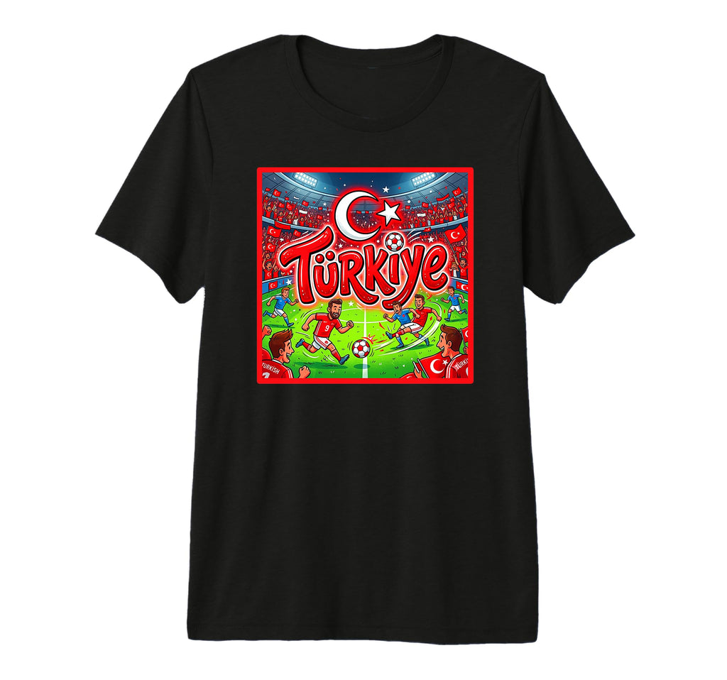 Turkiye Soccer Fan Tri Blend T-Shirt - Minimalist Print for Adults - T-Shirt, Sweatshirt, Hoodie