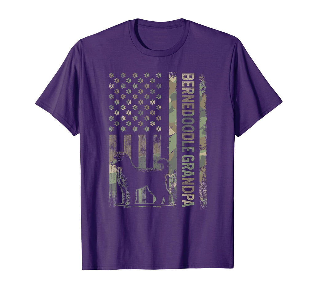 Mini Bernedoodle Grandpa Camo Usa Flag T-Shirt - Unique Graphic for Adults - T-Shirt, Sweatshirt, Hoodie