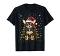Chihuahua Dog Tree Santa Hat Pajama T-Shirt - Casual Everyday Wear Unisex - T-Shirt, Sweatshirt, Hoodie