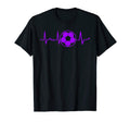 Purple Soccer Heartbeat Purple T-Shirt - Fun Novelty Design for Adults - T-Shirt, Sweatshirt, Hoodie