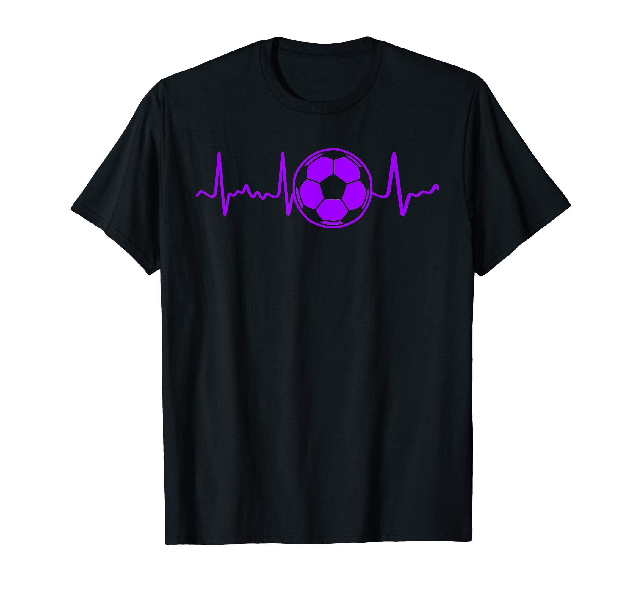 Purple Soccer Heartbeat Purple T-Shirt - Fun Novelty Design for Adults - T-Shirt, Sweatshirt, Hoodie