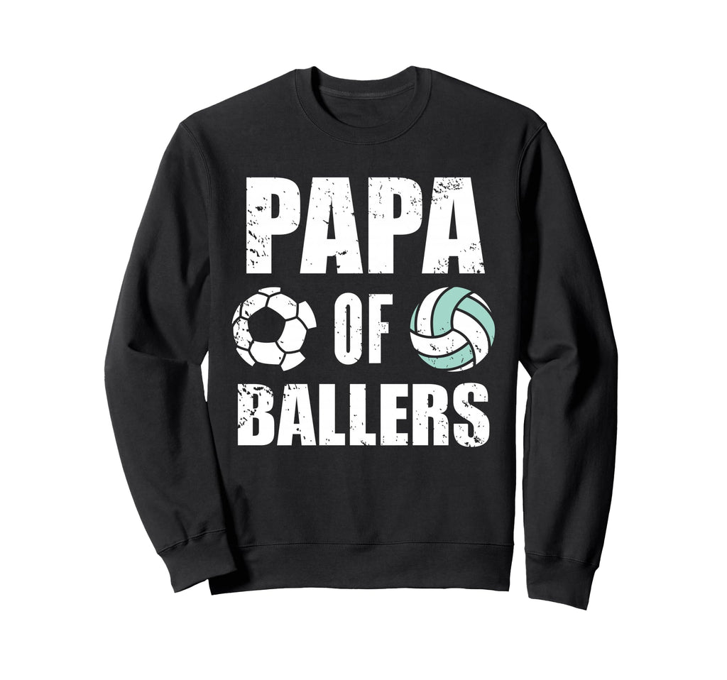 Papa Ballers Funny Soccer Sweatshirt - Minimalist Print Men Women - T-Shirt, Sweatshirt, Hoodie
