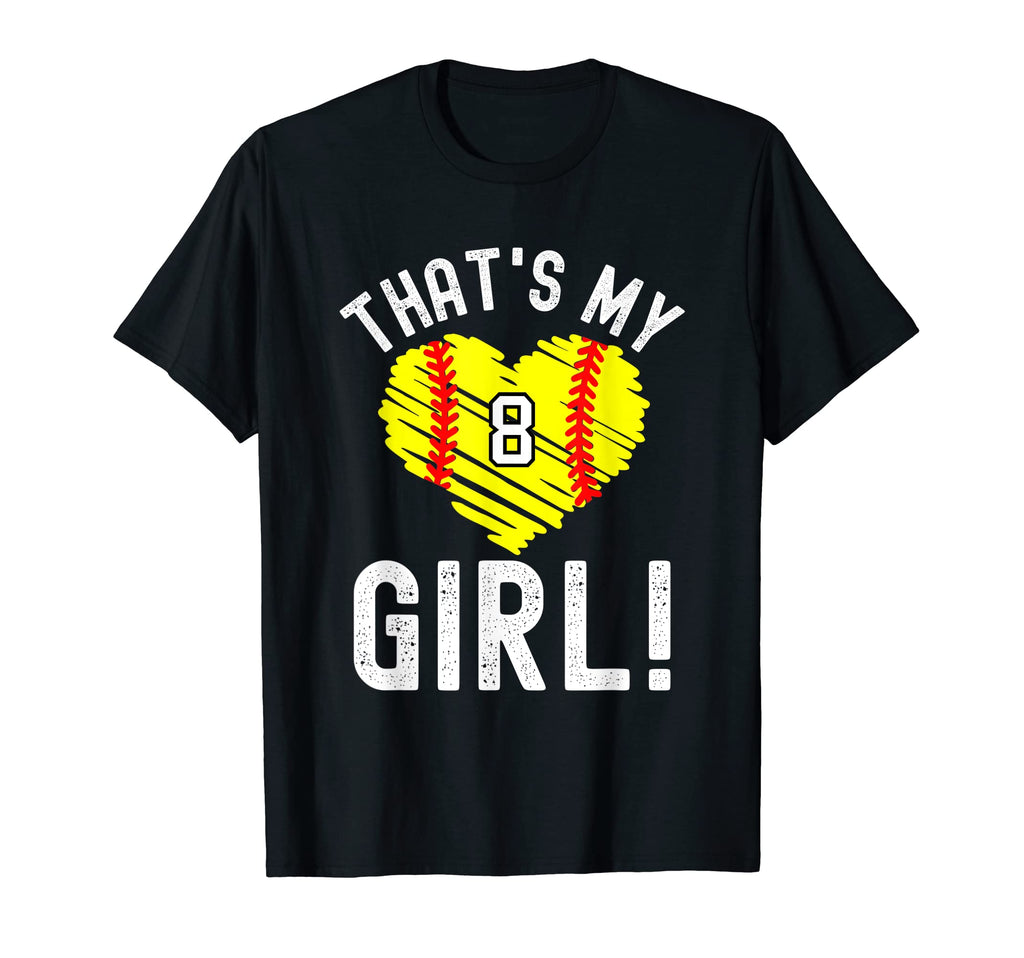 Thats My Number 8 Heart Softball Mom Dad T-Shirt - Trendy Graphic Men Women - T-Shirt, Sweatshirt, Hoodie