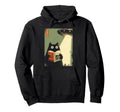 Japanese Cat Book Lovers Ufo Alien Hoodie - Graphic Print Men Women - T-Shirt, Sweatshirt, Hoodie
