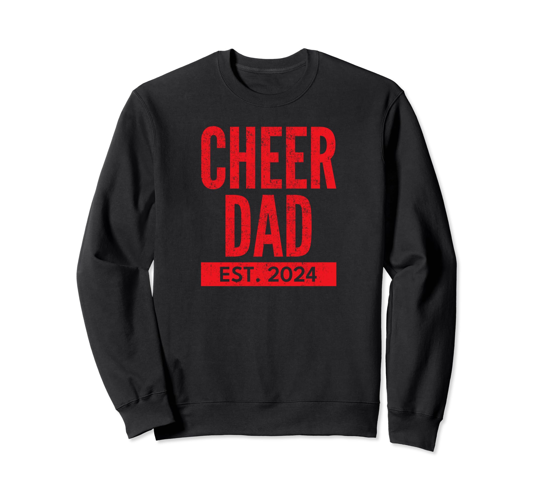 Red Cheer Cheerleader Dad Est 2024 T-Shirt - Minimalist Print Men Women - T-Shirt, Sweatshirt, Hoodie