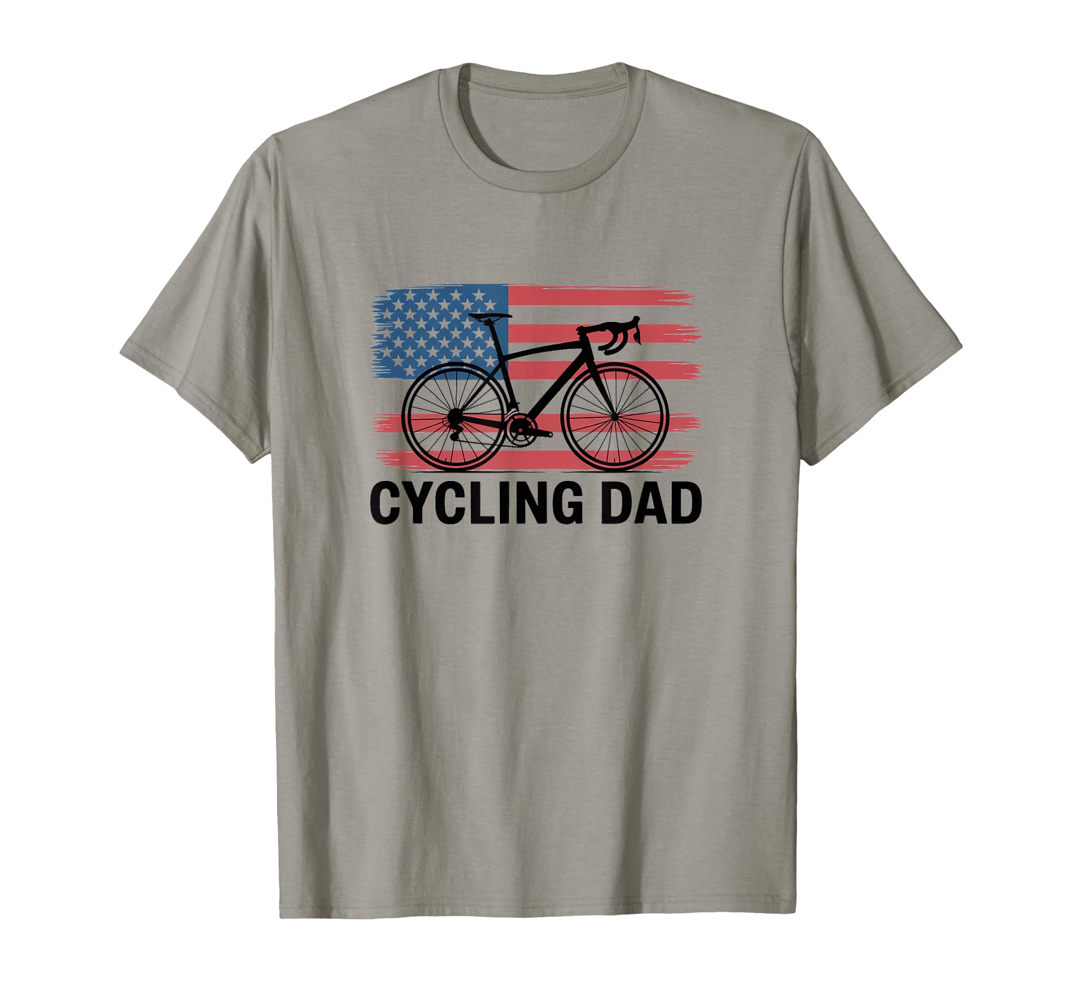 Cycling Dad American Flag Road Bike T-Shirt - Novelty Apparel Men Women - T-Shirt, Sweatshirt, Hoodie