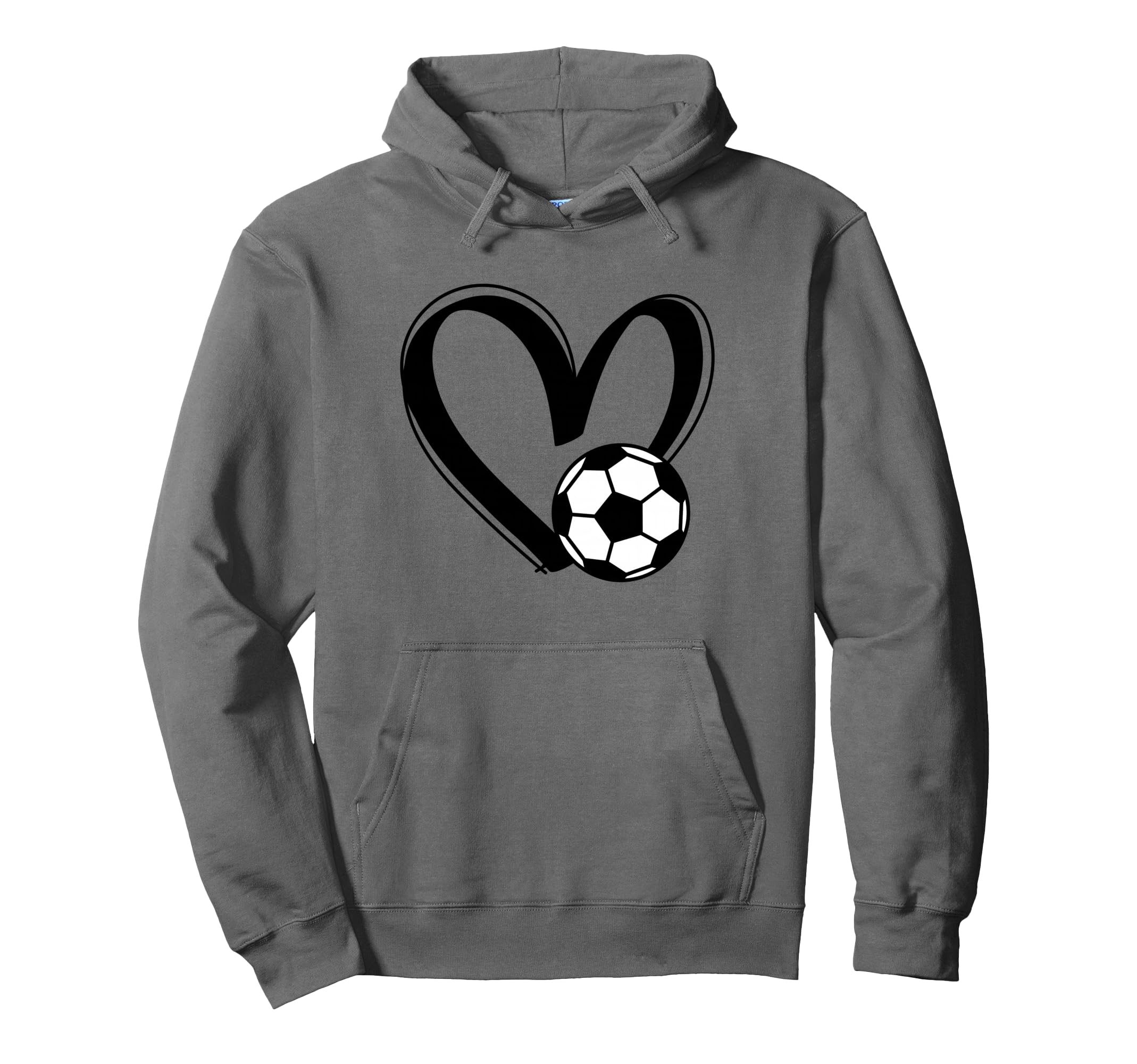 Soccer Ball Heart Hoodie - Streetwear Style Unisex - T-Shirt, Sweatshirt, Hoodie