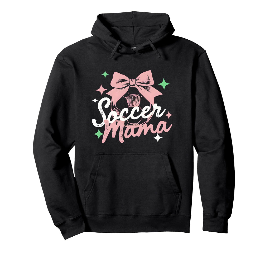 Soccer Mama Coquette Bow Sideline Hoodie - Novelty Apparel for Adults - T-Shirt, Sweatshirt, Hoodie