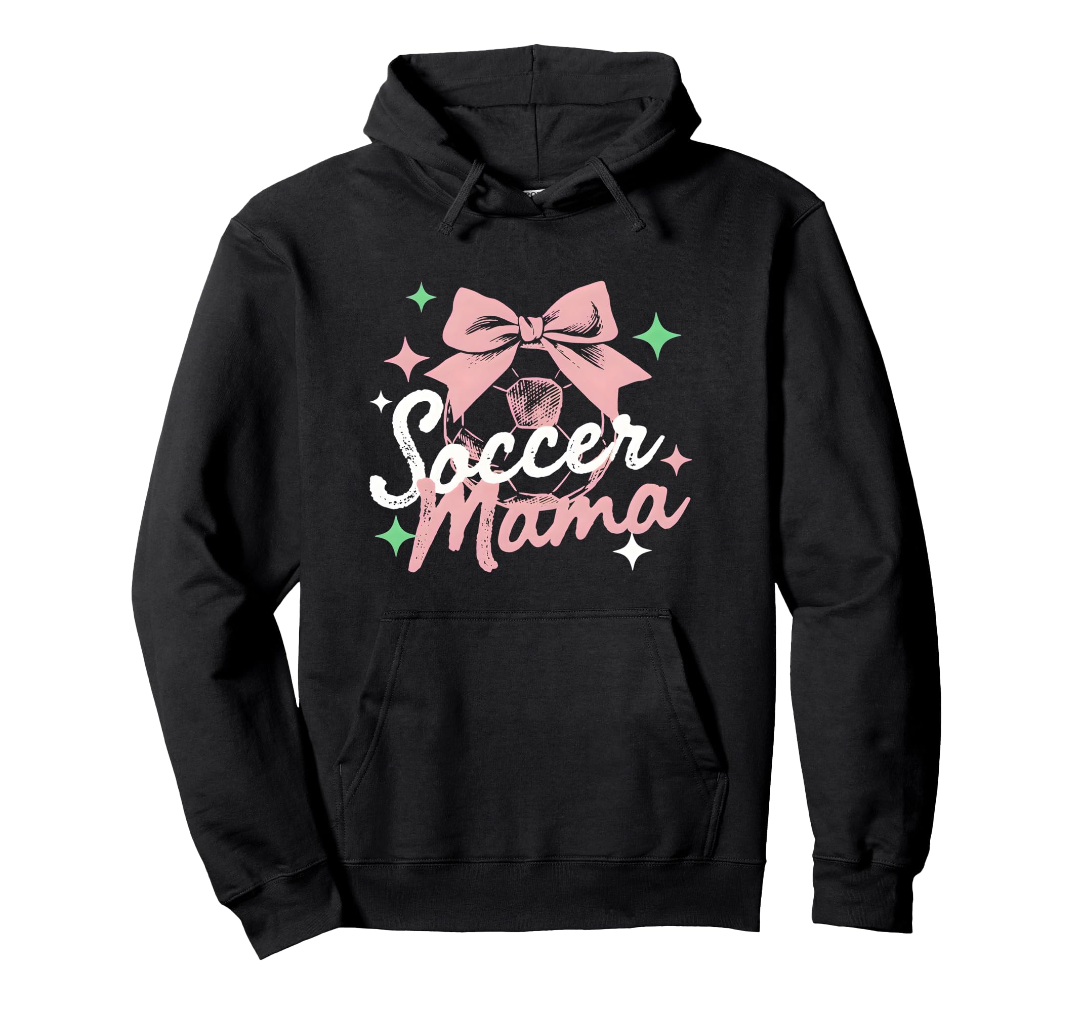 Soccer Mama Coquette Bow Sideline Hoodie - Novelty Apparel for Adults - T-Shirt, Sweatshirt, Hoodie