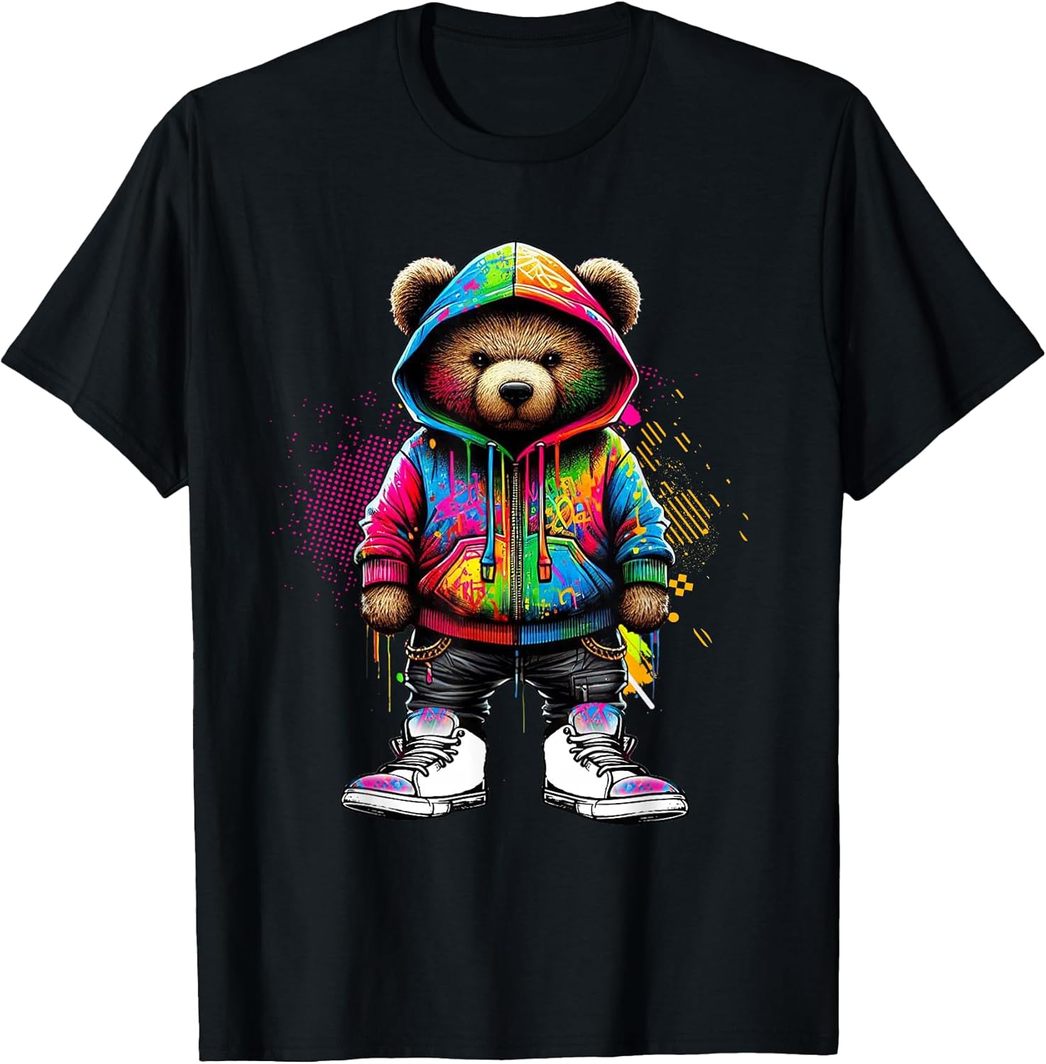 Hip Hop Teddy Bear Colorful Urban Rap Music - Adult & Kids T-Shirts, Sweatshirts & Hoodies apparel design preview 1