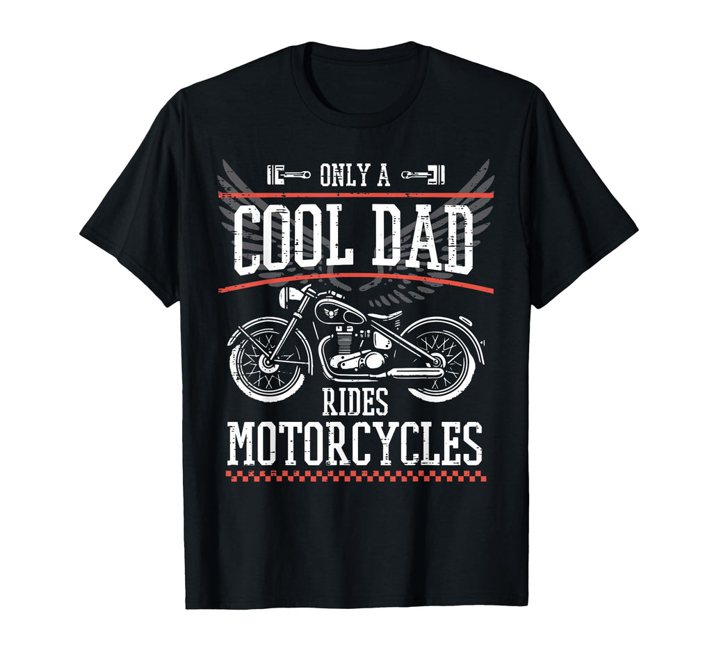 Fathers Day Dad Rides Motorcycles T-Shirt - Custom Art Print Men Women - T-Shirt, Sweatshirt, Hoodie
