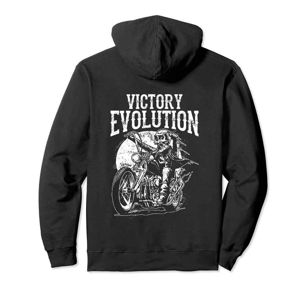 Funny Skull Ride Bike Evolution Army Hoodie - Novelty Apparel for Adults - T-Shirt, Sweatshirt, Hoodie