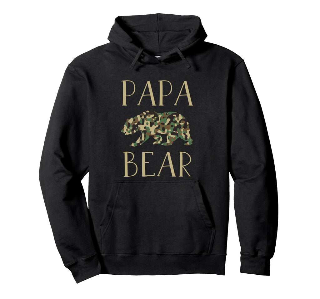 Papa Bear Camo I Family Matching Camo Hoodie - Fun Novelty Design Men Women - T-Shirt, Sweatshirt, Hoodie