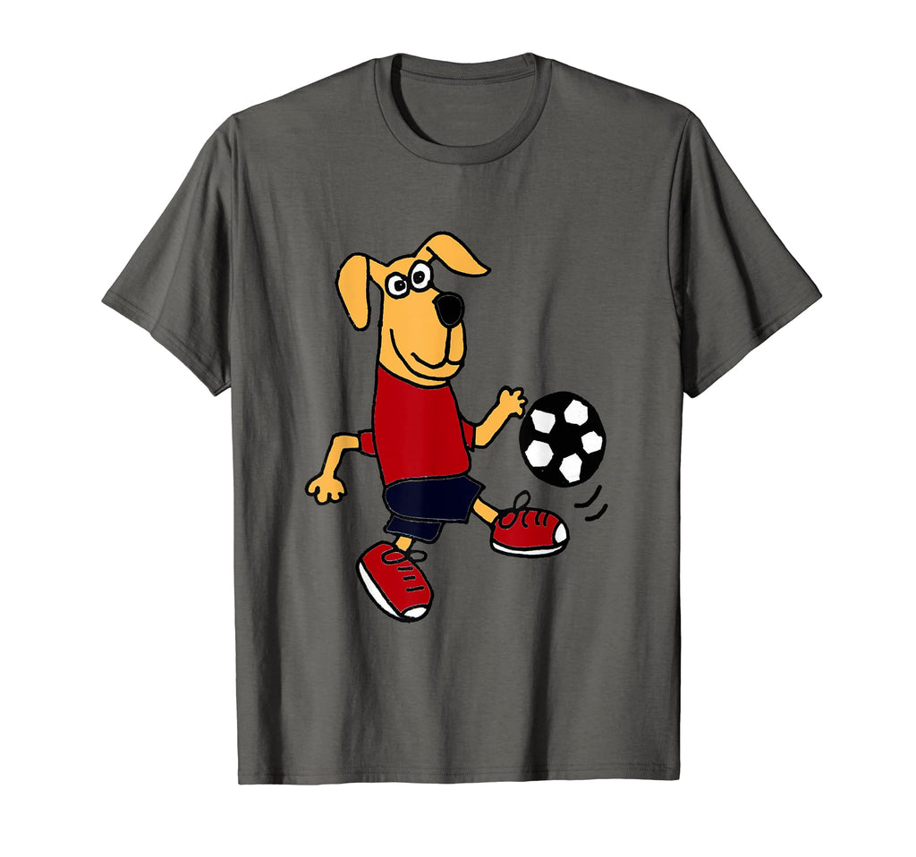 Smilenowtees Funny Puppy Dog Playing Soccer T-Shirt - Graphic Print Unisex - T-Shirt, Sweatshirt, Hoodie