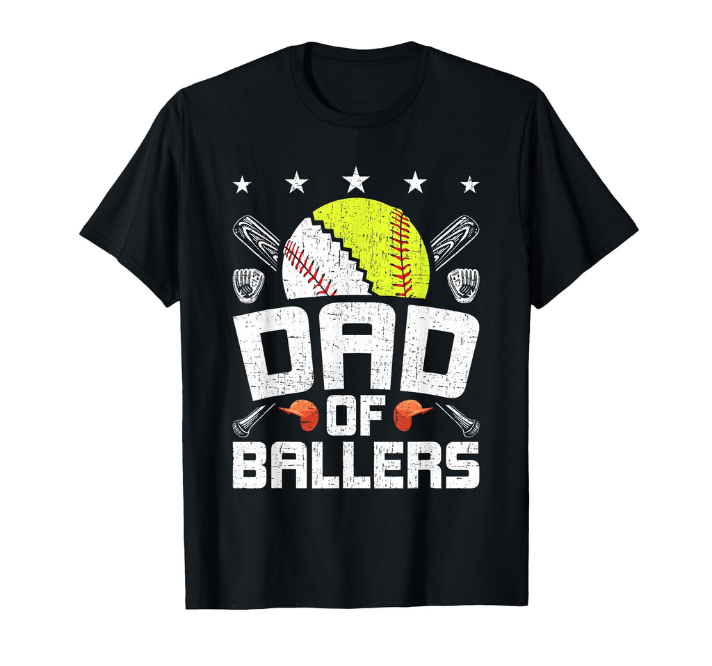 Dad Ballers Baseball Lover Papa T-Shirt - Novelty Apparel Unisex - T-Shirt, Sweatshirt, Hoodie