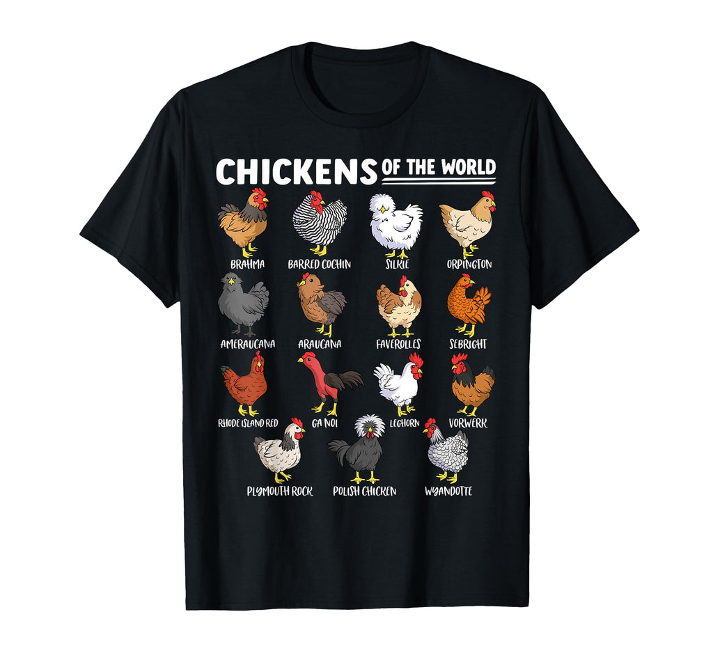 Chickens World Farm Animal Lover T-Shirt - Trendy Graphic Unisex - T-Shirt, Sweatshirt, Hoodie