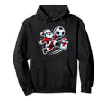 Soccer Santa Playing Soccer Hoodie - Novelty Apparel for Adults - T-Shirt, Sweatshirt, Hoodie