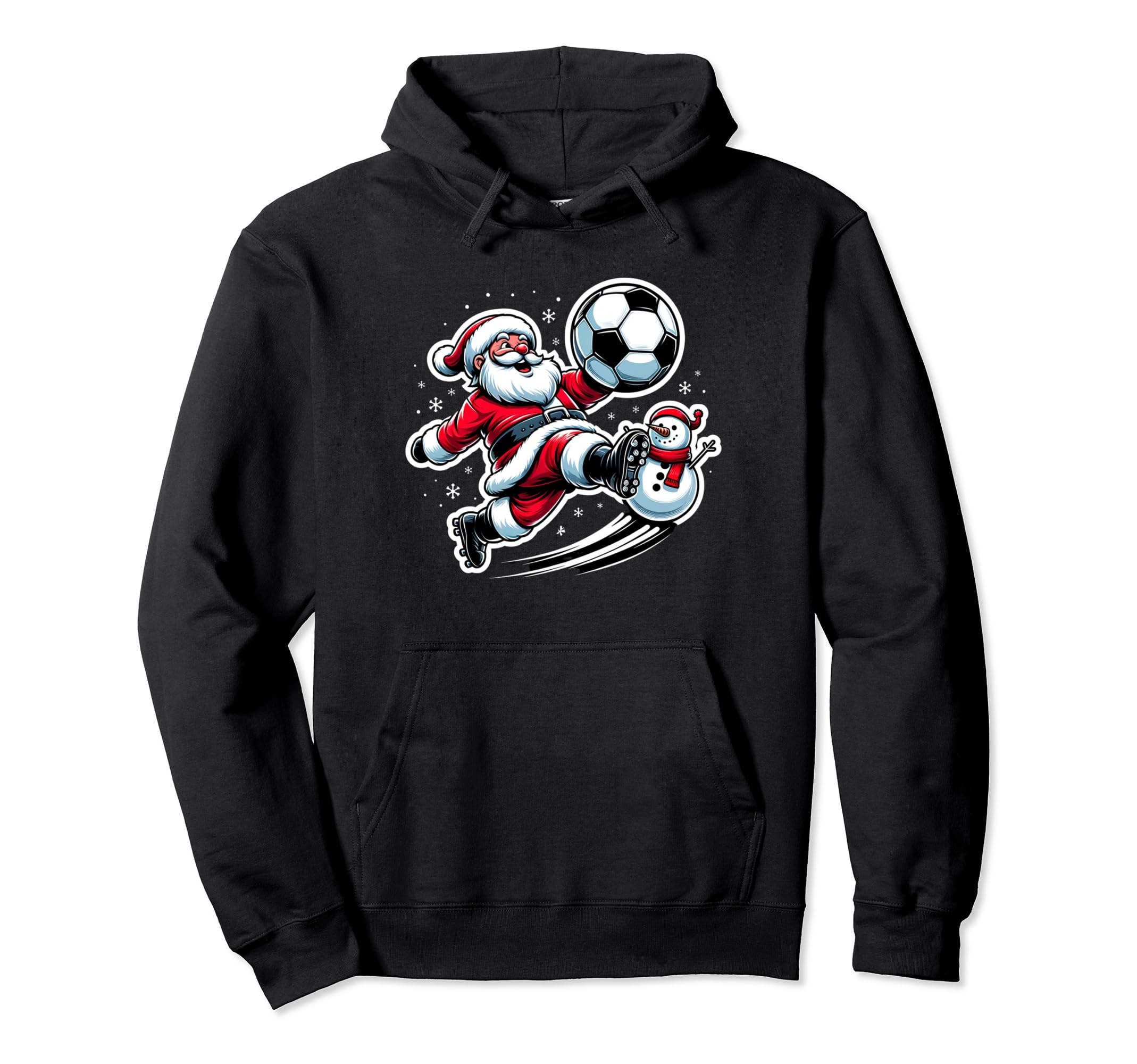 Soccer Santa Playing Soccer Hoodie - Novelty Apparel for Adults - T-Shirt, Sweatshirt, Hoodie