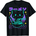 Anime Ramen Cat Japanese Retro Noodles Aesthetic - Adult & Kids T-Shirts, Sweatshirts & Hoodies apparel design preview 1