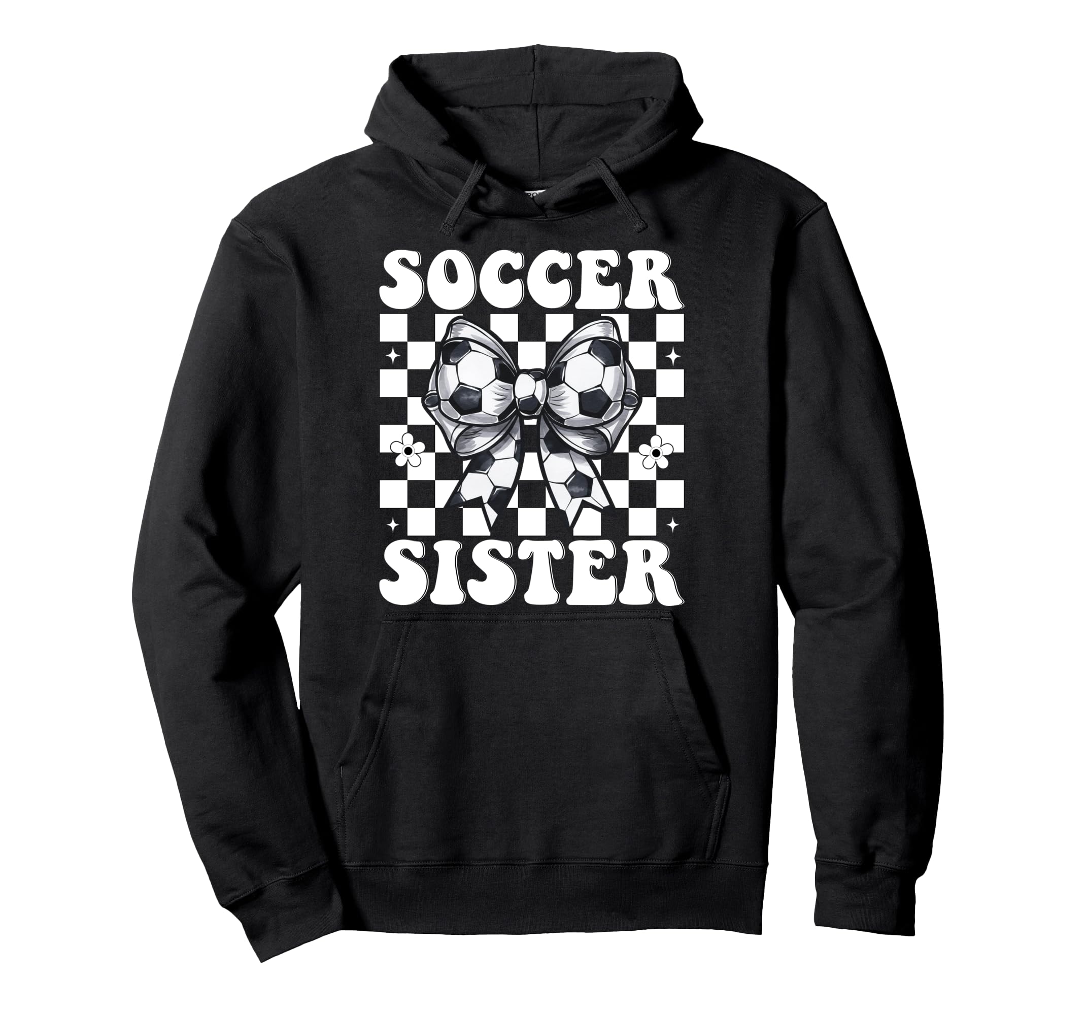 Soccer Sister Soccer Coquette Bow Hoodie - Aesthetic Graphic Men Women - T-Shirt, Sweatshirt, Hoodie