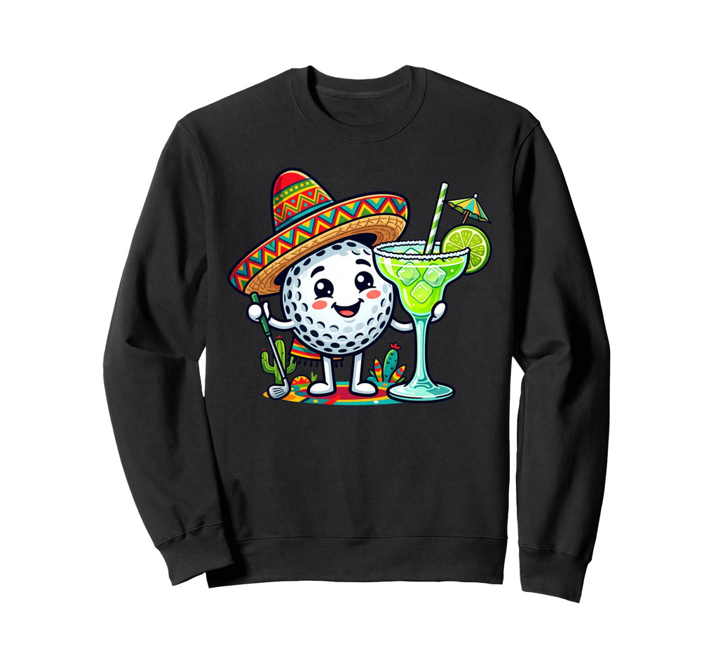 Cinco De Mayo Funny Golf Ball Sombrero Sweatshirt - Graphic Print Unisex - T-Shirt, Sweatshirt, Hoodie