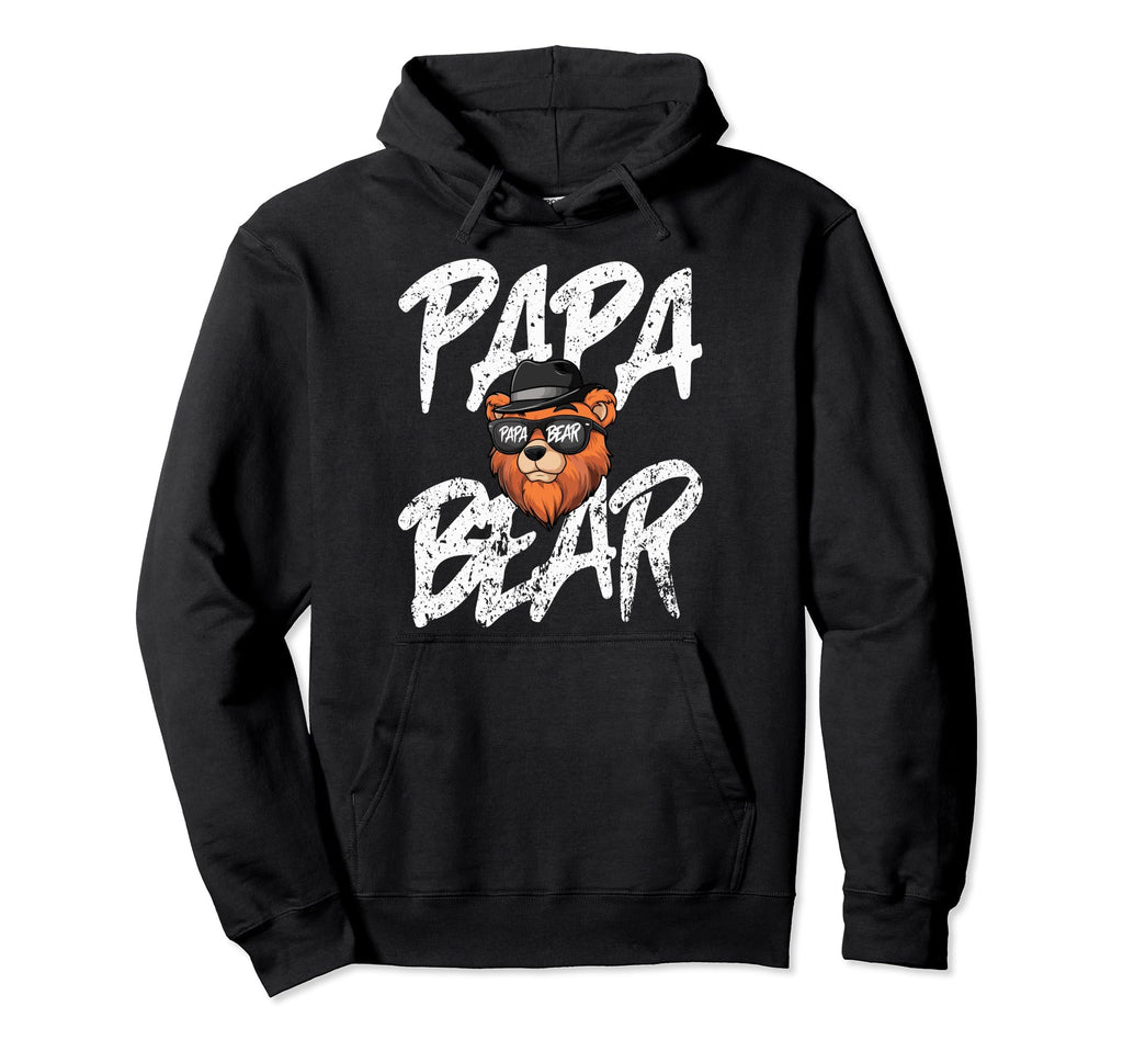 Papa Bear Face Wearing Sunglasses Hoodie - Fun Novelty Design for Adults - T-Shirt, Sweatshirt, Hoodie