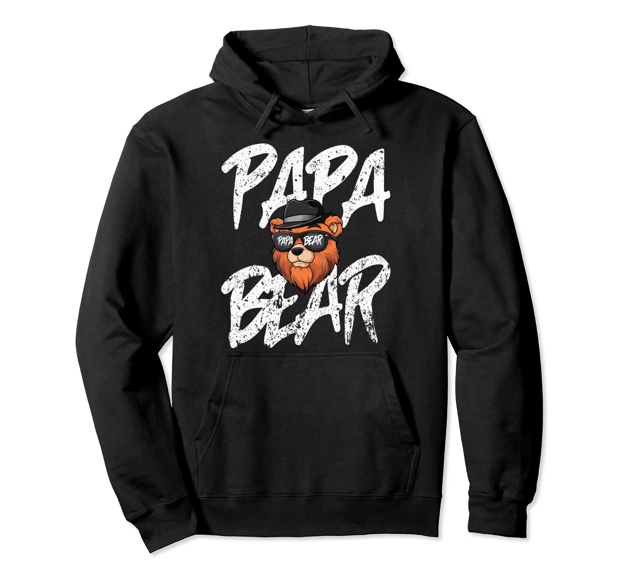 Papa Bear Face Wearing Sunglasses Hoodie - Fun Novelty Design for Adults - T-Shirt, Sweatshirt, Hoodie
