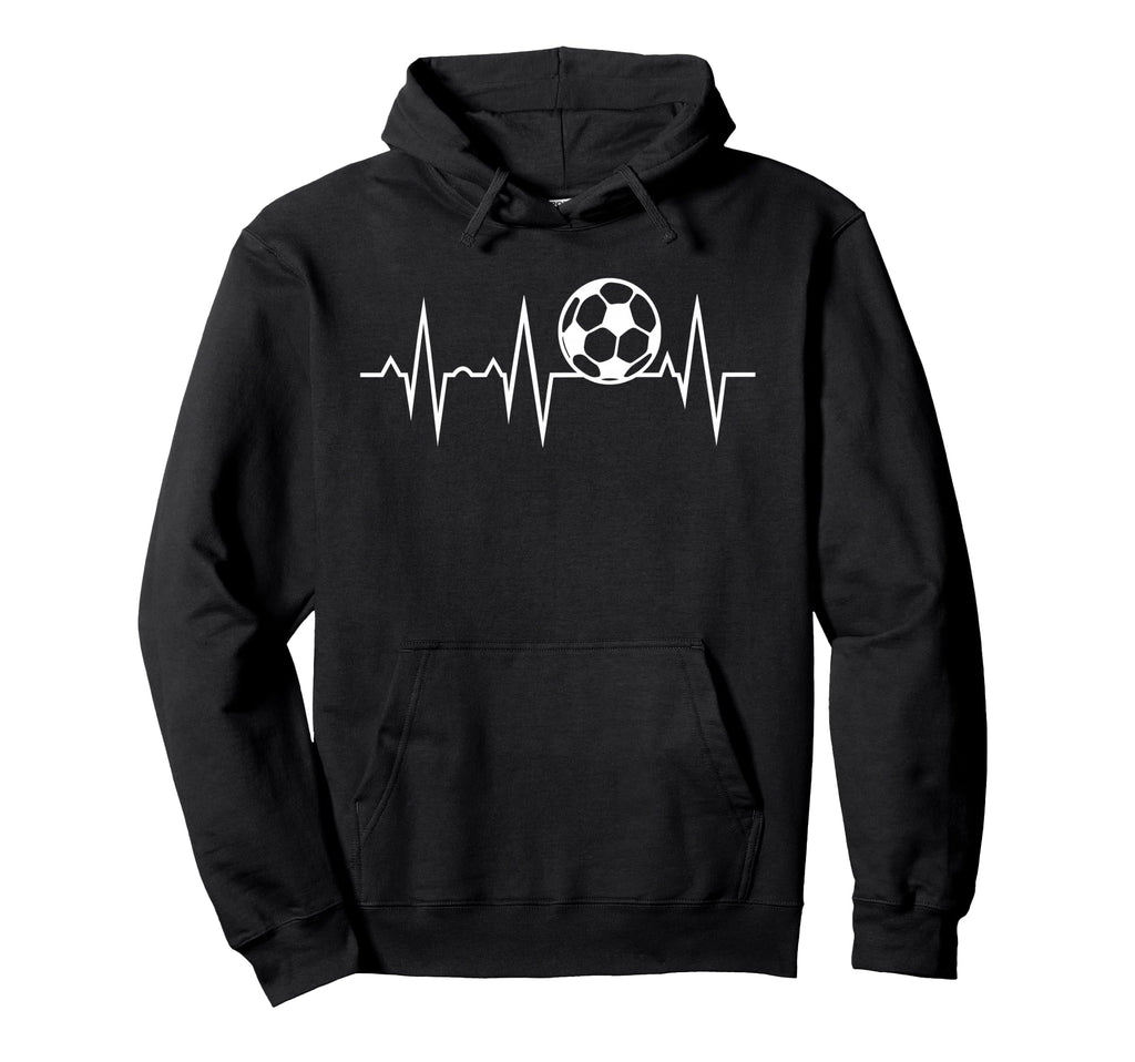 Soccer Heartbeat Hoodie - Unique Graphic Men Women - T-Shirt, Sweatshirt, Hoodie