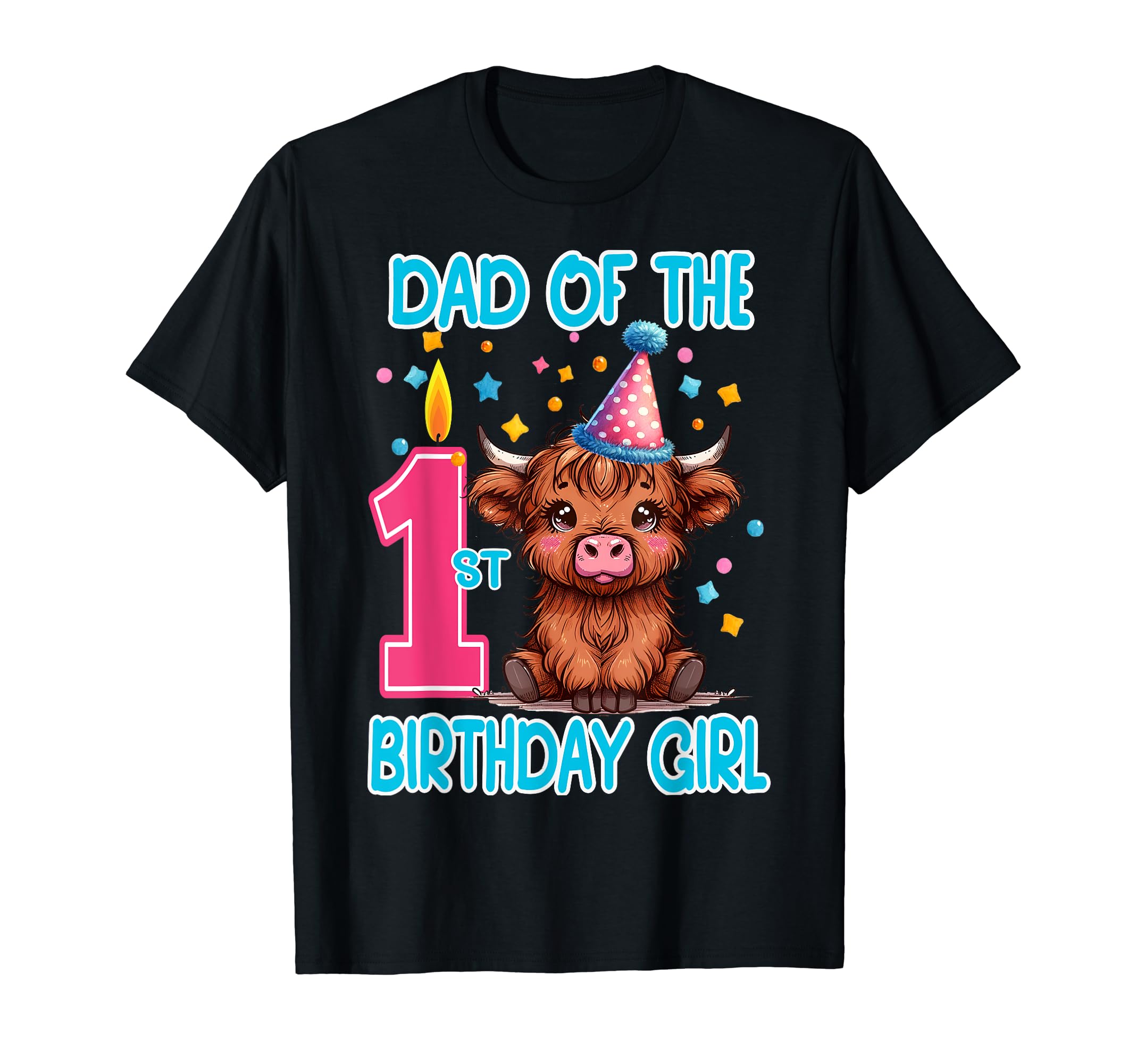 Dad 1St Birthday Fluffy Cow Hat T-Shirt - Streetwear Style Men Women - T-Shirt, Sweatshirt, Hoodie