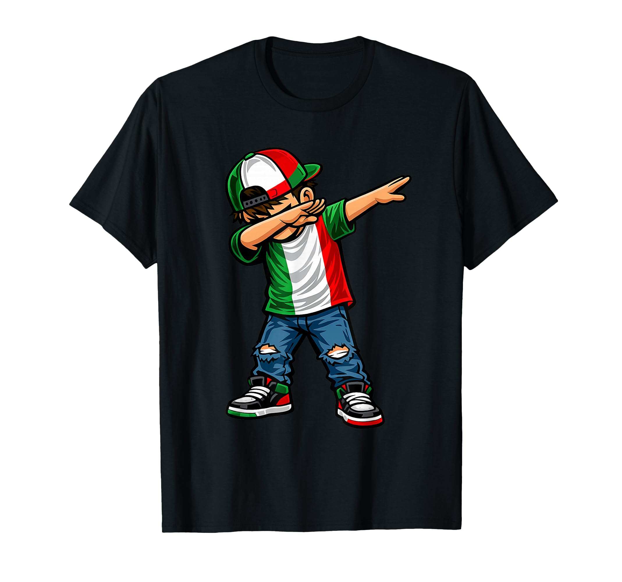 Dabbing Italian Italy Flag Soccer T-Shirt - Casual Everyday Wear Unisex - T-Shirt, Sweatshirt, Hoodie