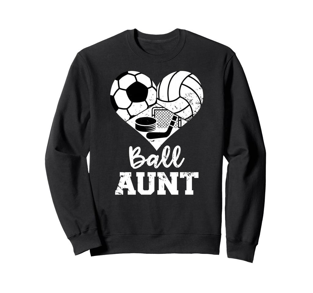 Ball Aunt Heart Funny Soccer Sweatshirt - Novelty Apparel for Adults - T-Shirt, Sweatshirt, Hoodie