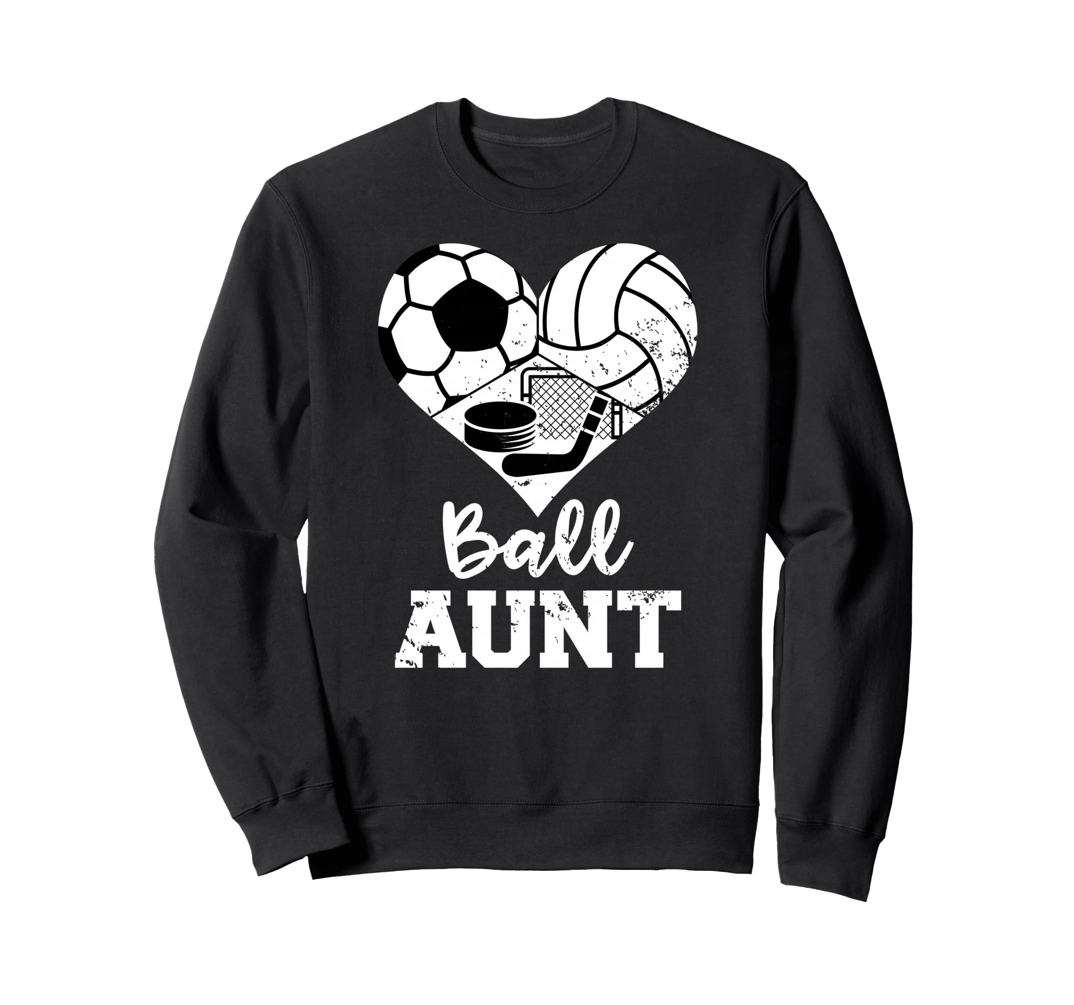 Ball Aunt Heart Funny Soccer Sweatshirt - Novelty Apparel for Adults - T-Shirt, Sweatshirt, Hoodie