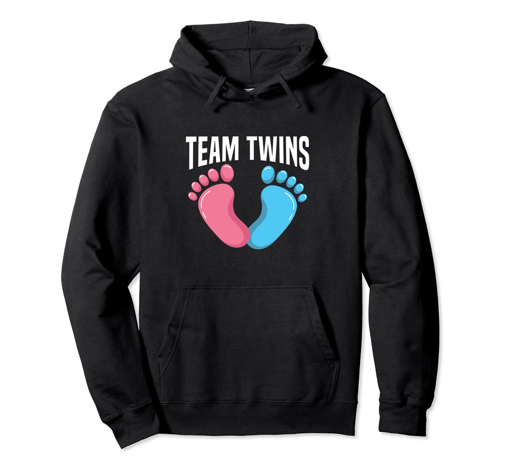 Team Twins Gender Reveal Twin Mom Hoodie - Aesthetic Graphic for Adults - T-Shirt, Sweatshirt, Hoodie
