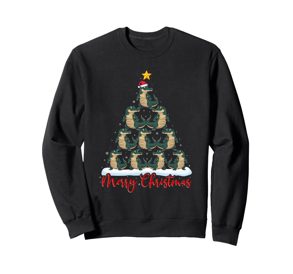 Santa Hat Ugly Funny Alligator Sweatshirt - Casual Everyday Wear Men Women - T-Shirt, Sweatshirt, Hoodie
