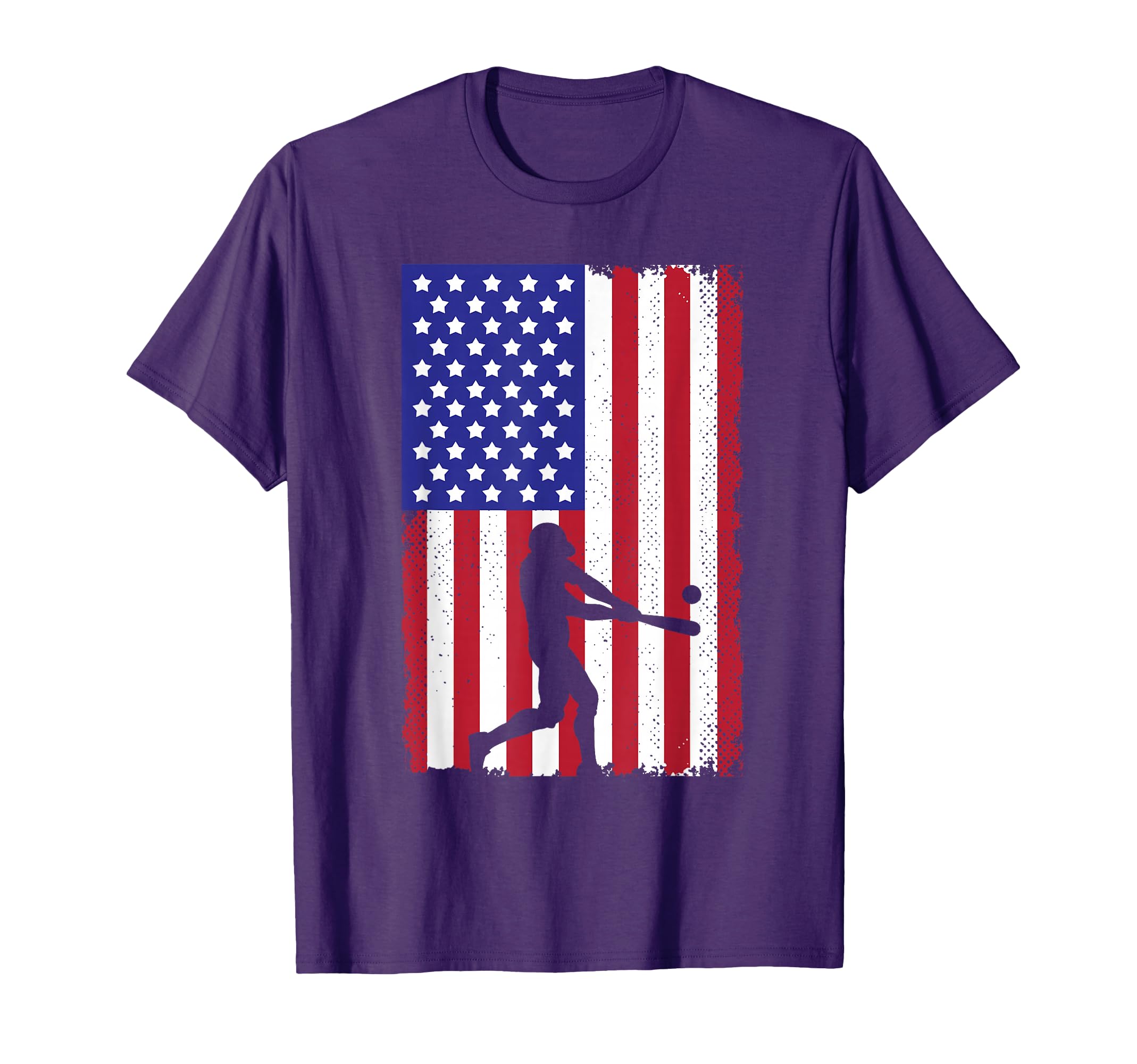 Baseball Usa Player Us American Flag T-Shirt - Custom Art Print Men Women - T-Shirt, Sweatshirt, Hoodie