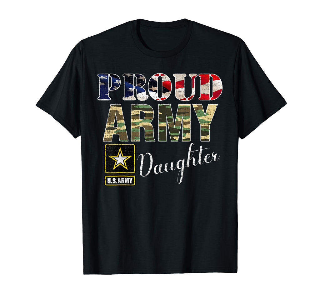 Proud Army Daughter American Flag T-Shirt - Minimalist Print Men Women - T-Shirt, Sweatshirt, Hoodie