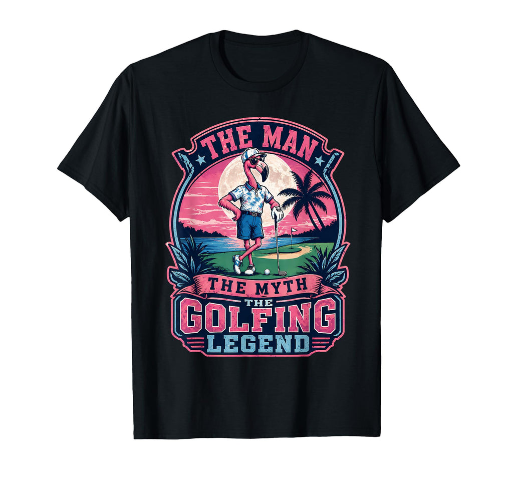 Flamingo Golf Dad Fathers Day T-Shirt - Custom Art Print for Adults - T-Shirt, Sweatshirt, Hoodie