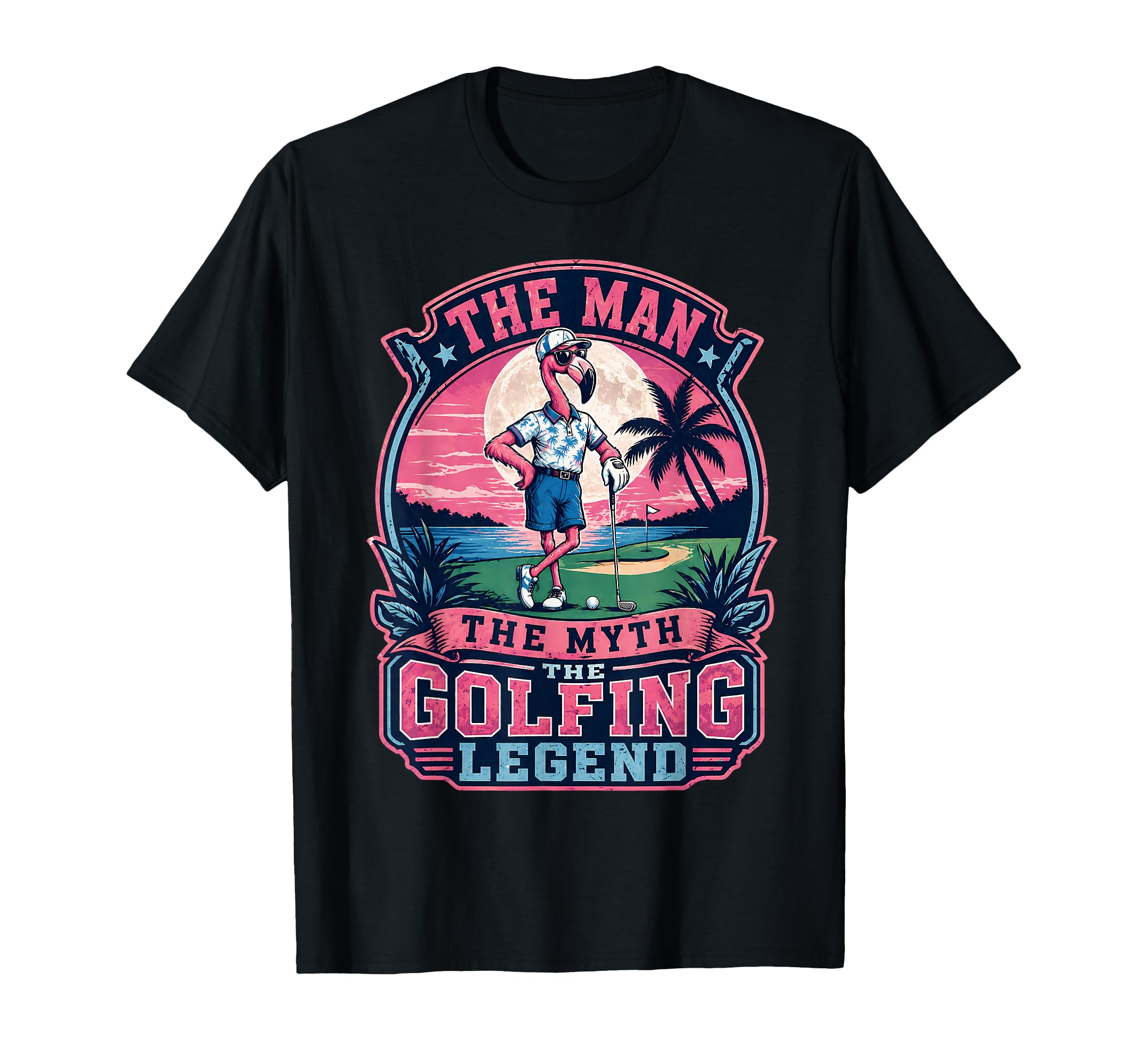 Flamingo Golf Dad Fathers Day T-Shirt - Custom Art Print for Adults - T-Shirt, Sweatshirt, Hoodie