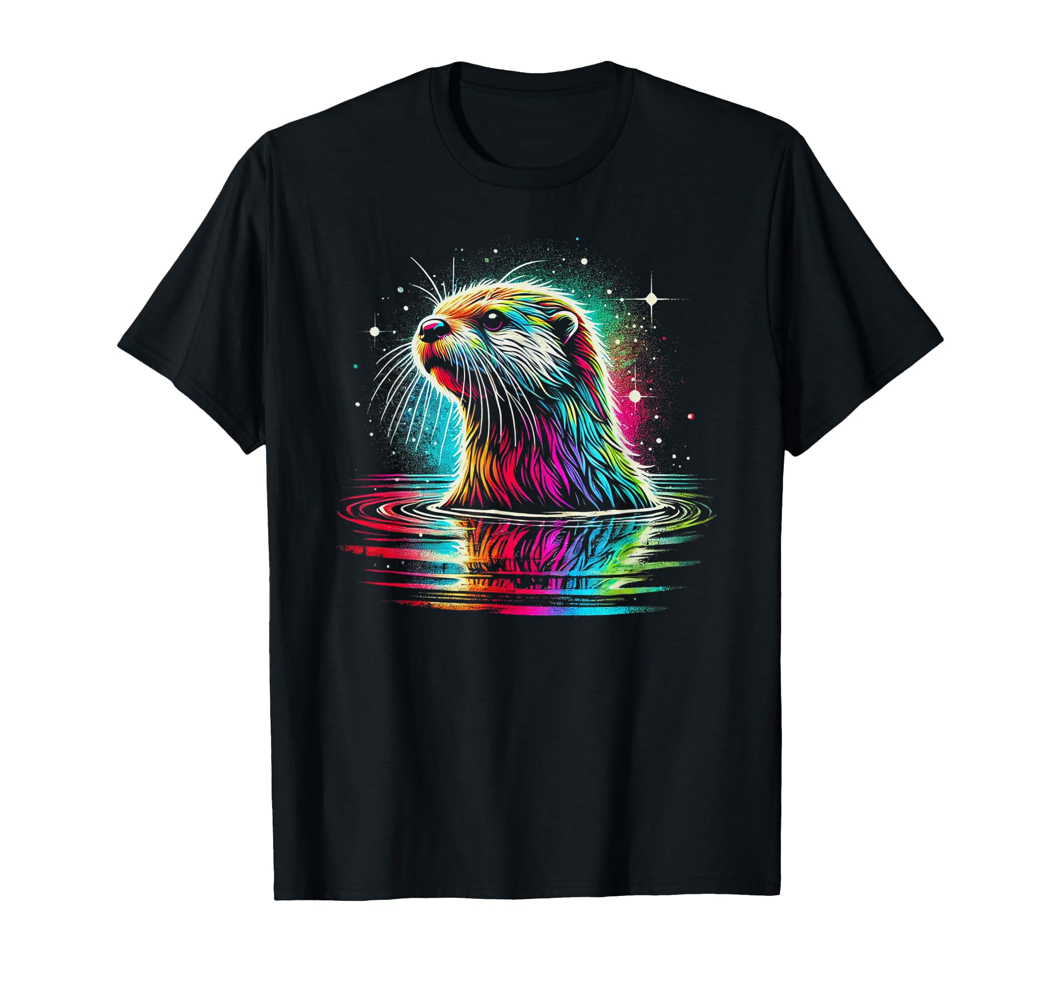 Colorful Otter Otter River Sea T-Shirt - Novelty Apparel for Adults - T-Shirt, Sweatshirt, Hoodie