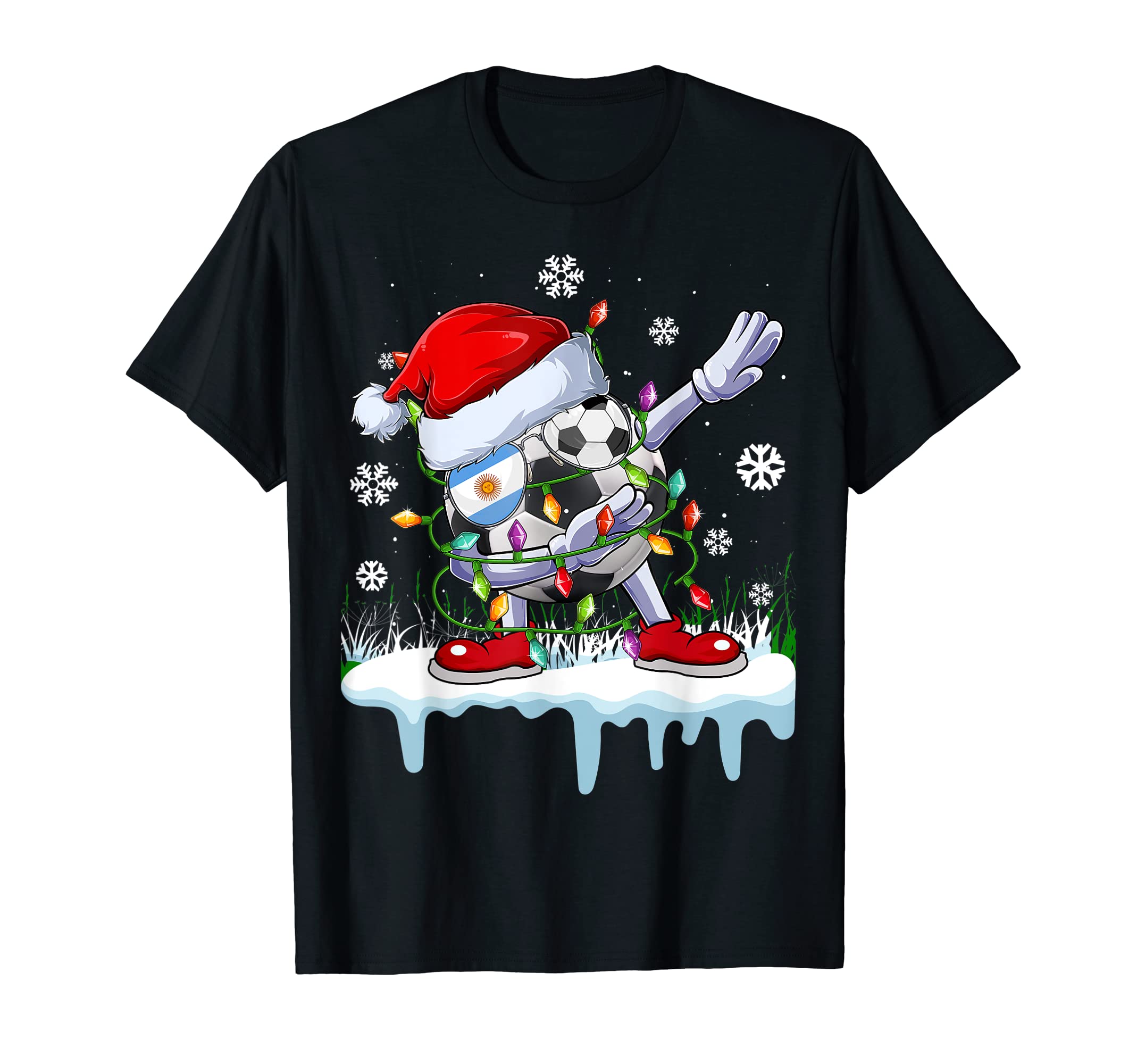 Funny Santa Dabbing Argentina Soccer T-Shirt - Custom Art Print for Adults - T-Shirt, Sweatshirt, Hoodie