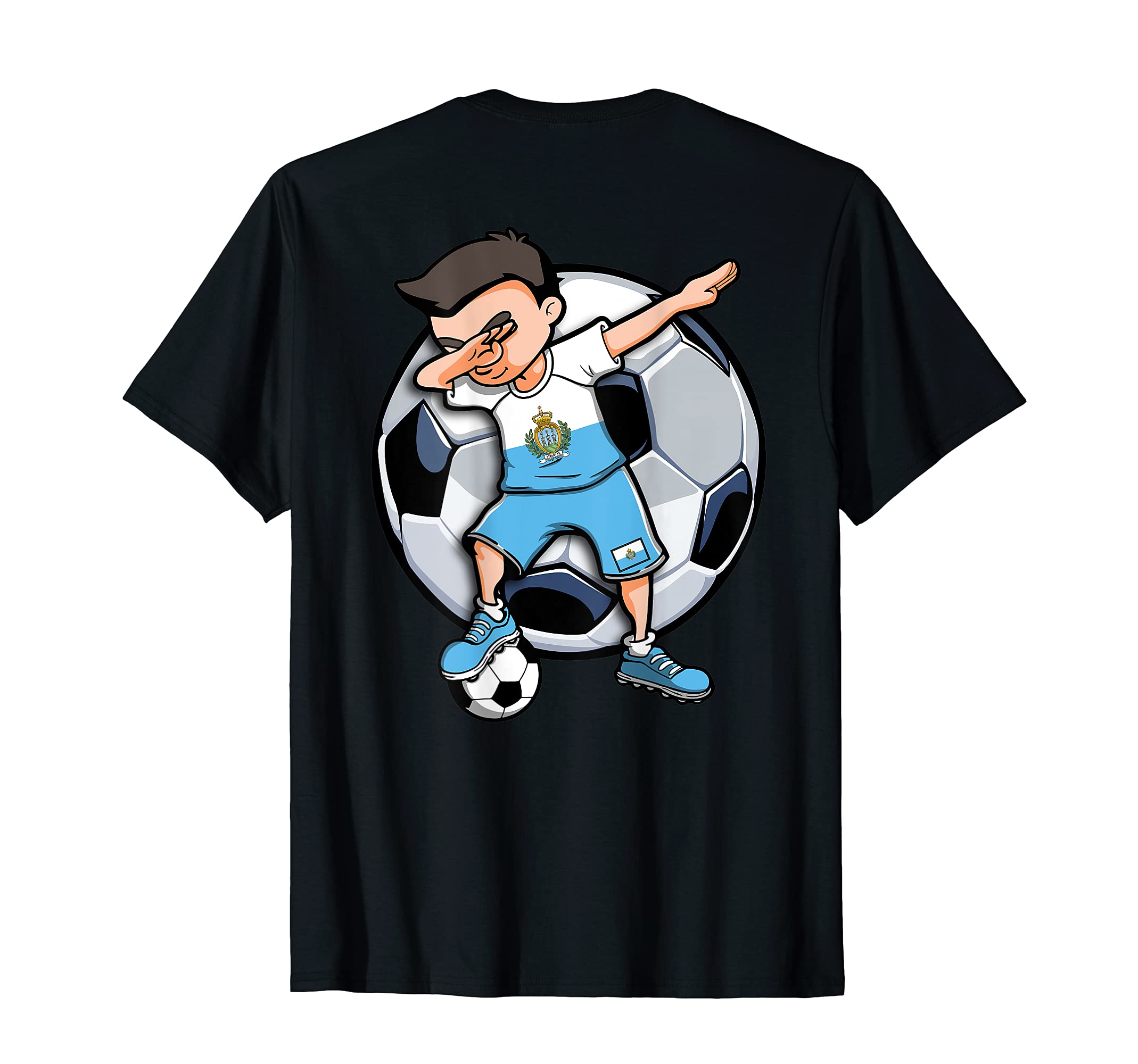 Dabbing Soccer San Marino Football Fan T-Shirt - Unique Graphic Men Women - T-Shirt, Sweatshirt, Hoodie