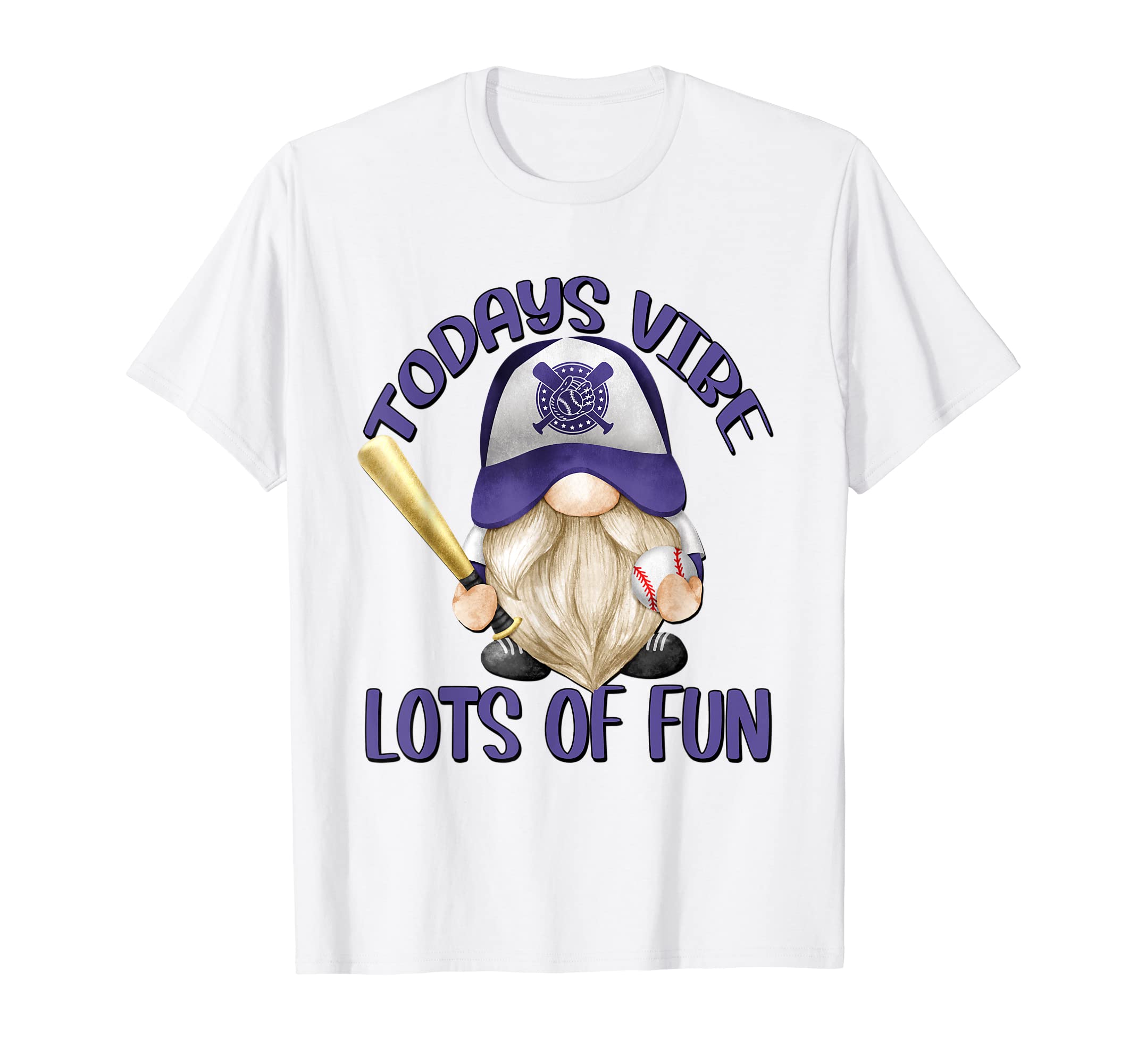 Gnome Baseball Grandpa Motif Funny T-Shirt - Fun Novelty Design Men Women - T-Shirt, Sweatshirt, Hoodie