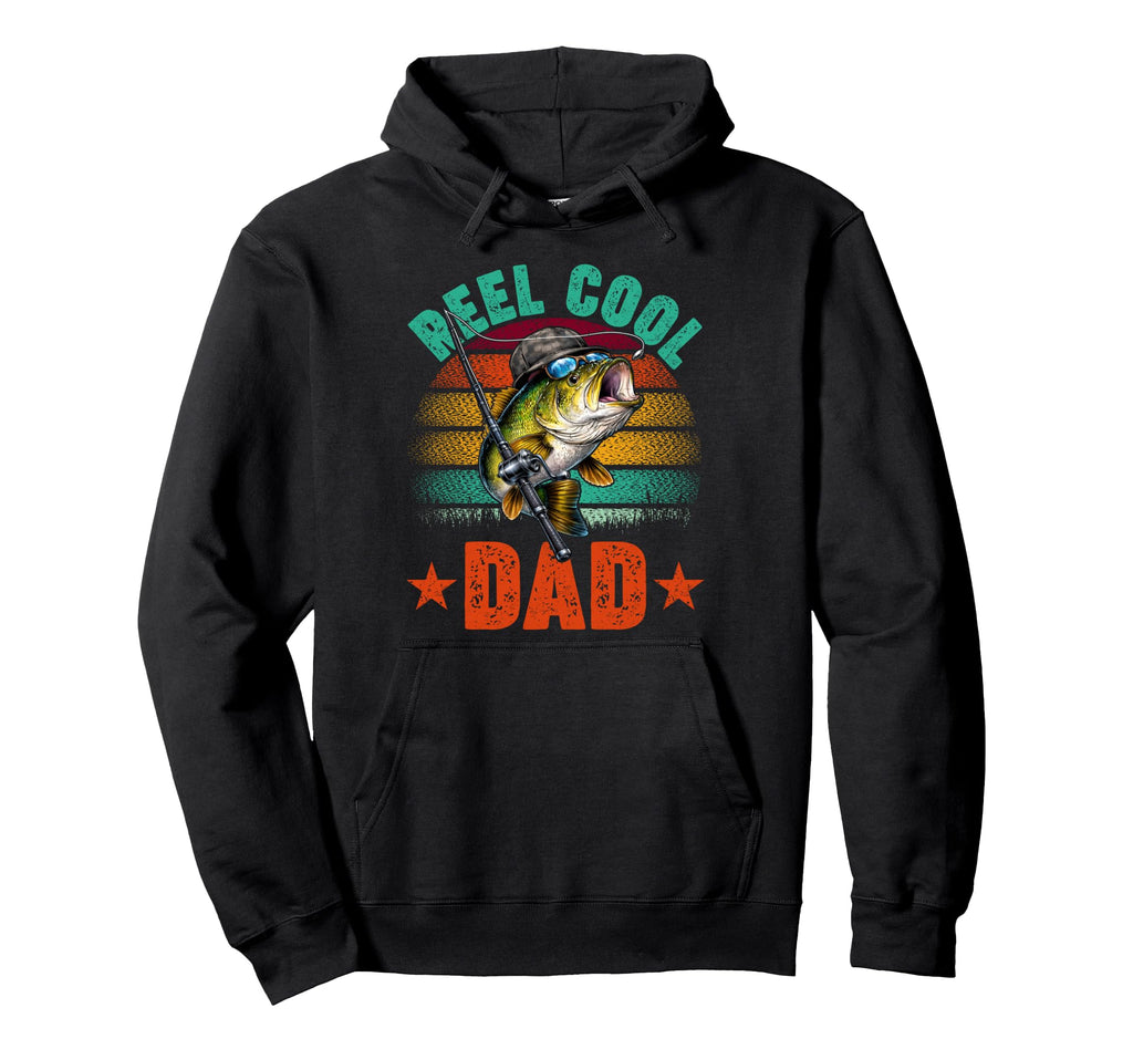 Reel Dad Fishing Daddy Funny Fathers Hoodie - Fun Novelty Design Men Women - T-Shirt, Sweatshirt, Hoodie