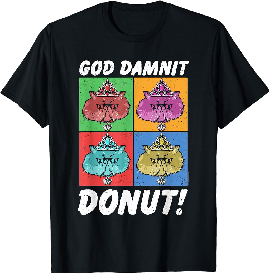 God Damnit Donut Cat Pop Art Book - Adult & Kids T-Shirts, Sweatshirts & Hoodies apparel design preview 1