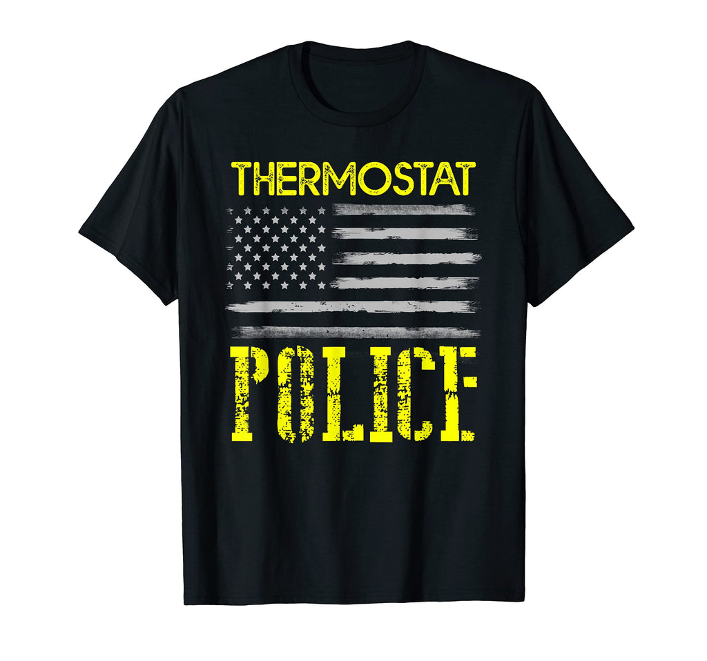 Thermostat Police Us Flag Distressed T-Shirt - Streetwear Style Men Women - T-Shirt, Sweatshirt, Hoodie