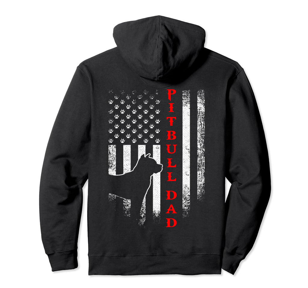 Usa Flag Proud Pitbull Pit Bull Dog Dad Hoodie - Minimalist Print Unisex - T-Shirt, Sweatshirt, Hoodie