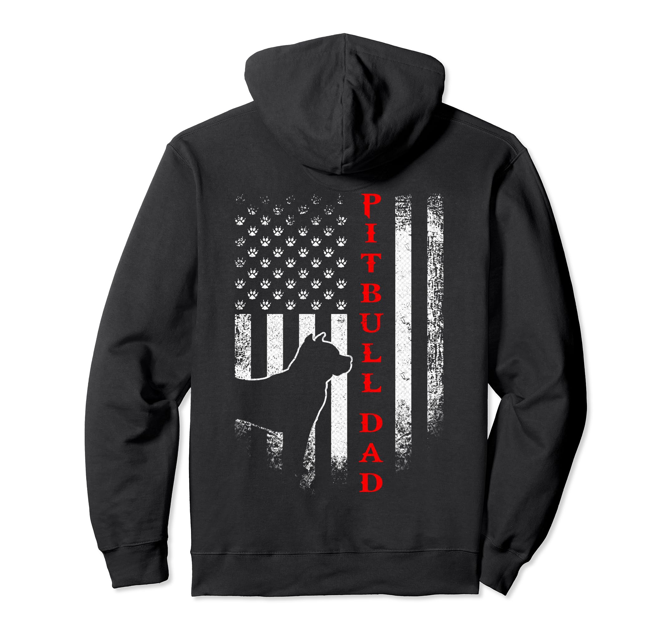Usa Flag Proud Pitbull Pit Bull Dog Dad Hoodie - Minimalist Print Unisex - T-Shirt, Sweatshirt, Hoodie